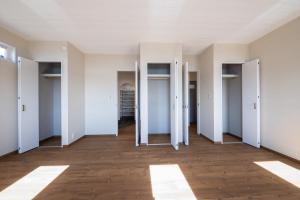 子供部屋。成長に合わせて間仕切って使えるようにしました。